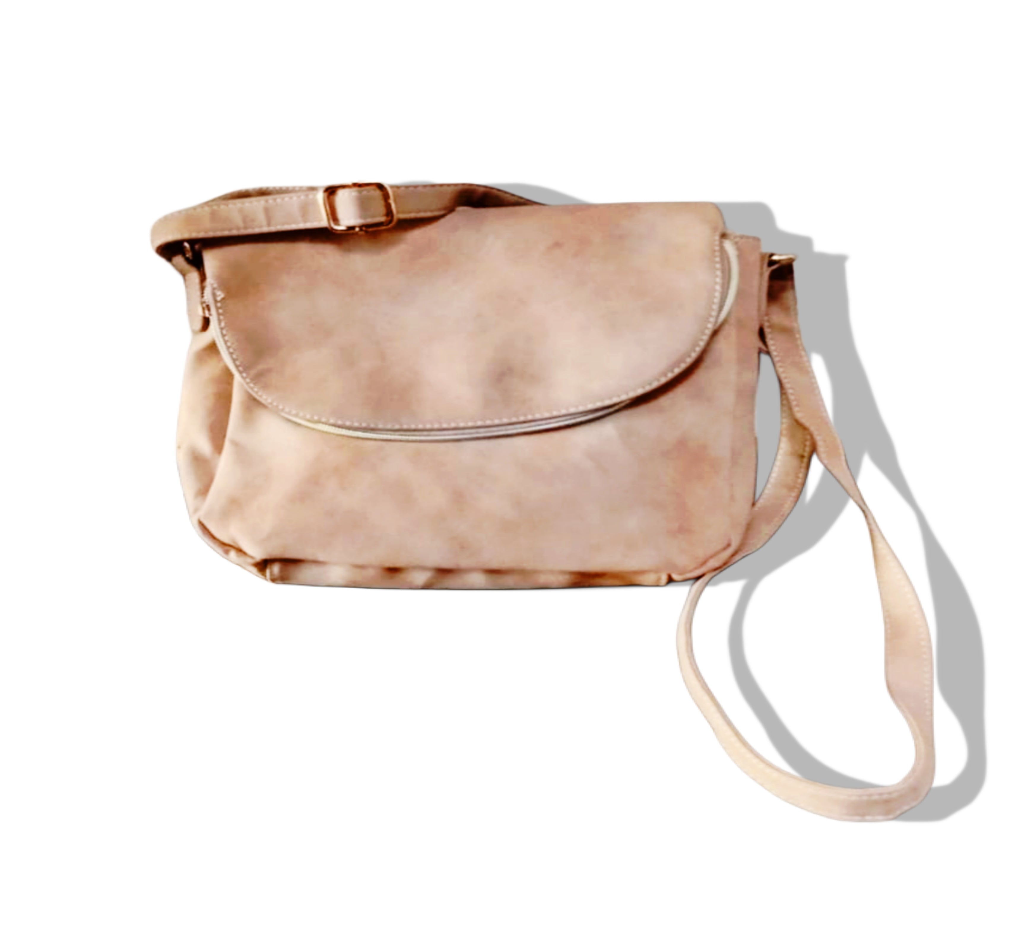 Fern Messenger Crossbody Bag-Gold Leaf-Suede Leather