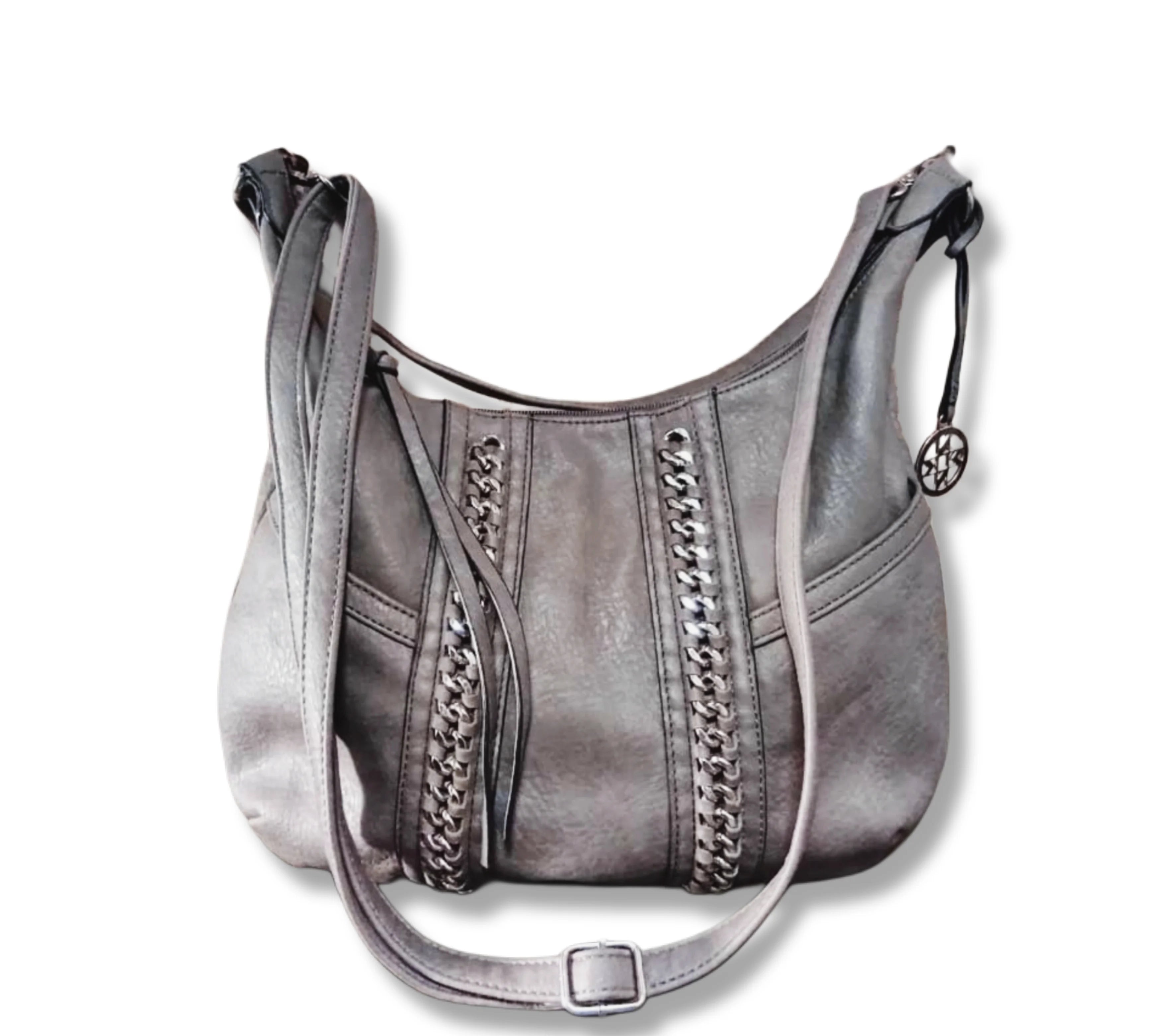 Pre Loved Gray Hobo Bag with Chain